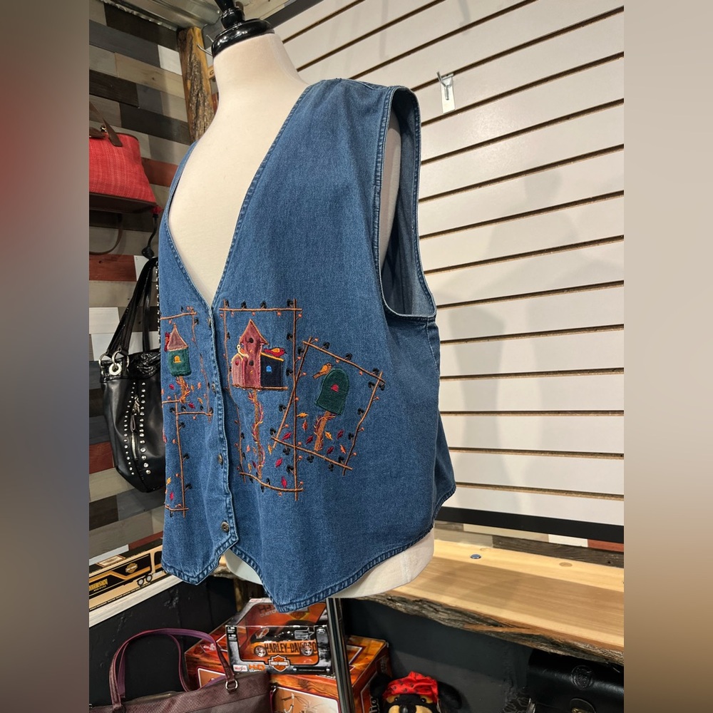 Vintage denim vest size 2X - Picture 3 of 8